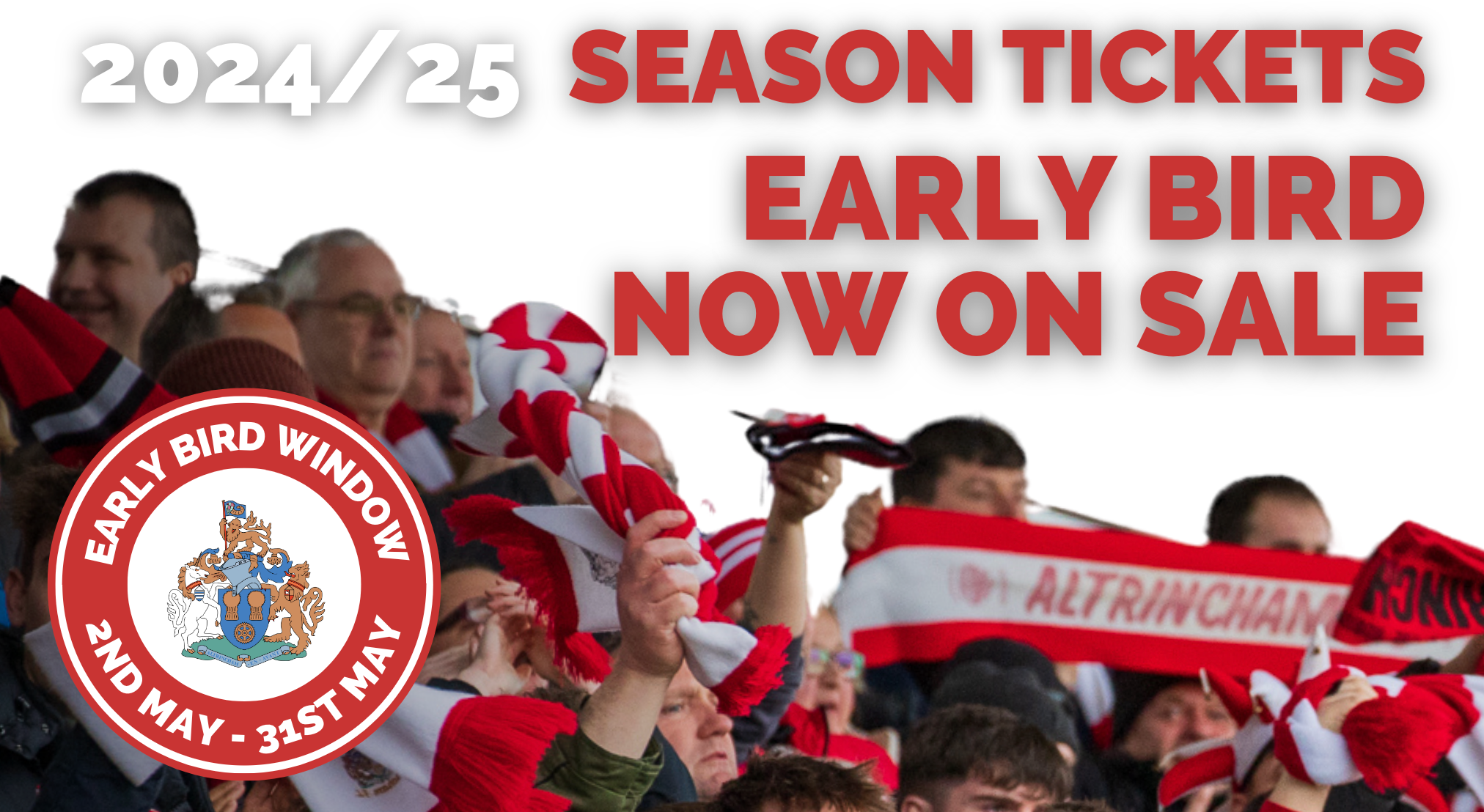 Early Bird Season Tickets launched for 2024/25 Altrincham FC