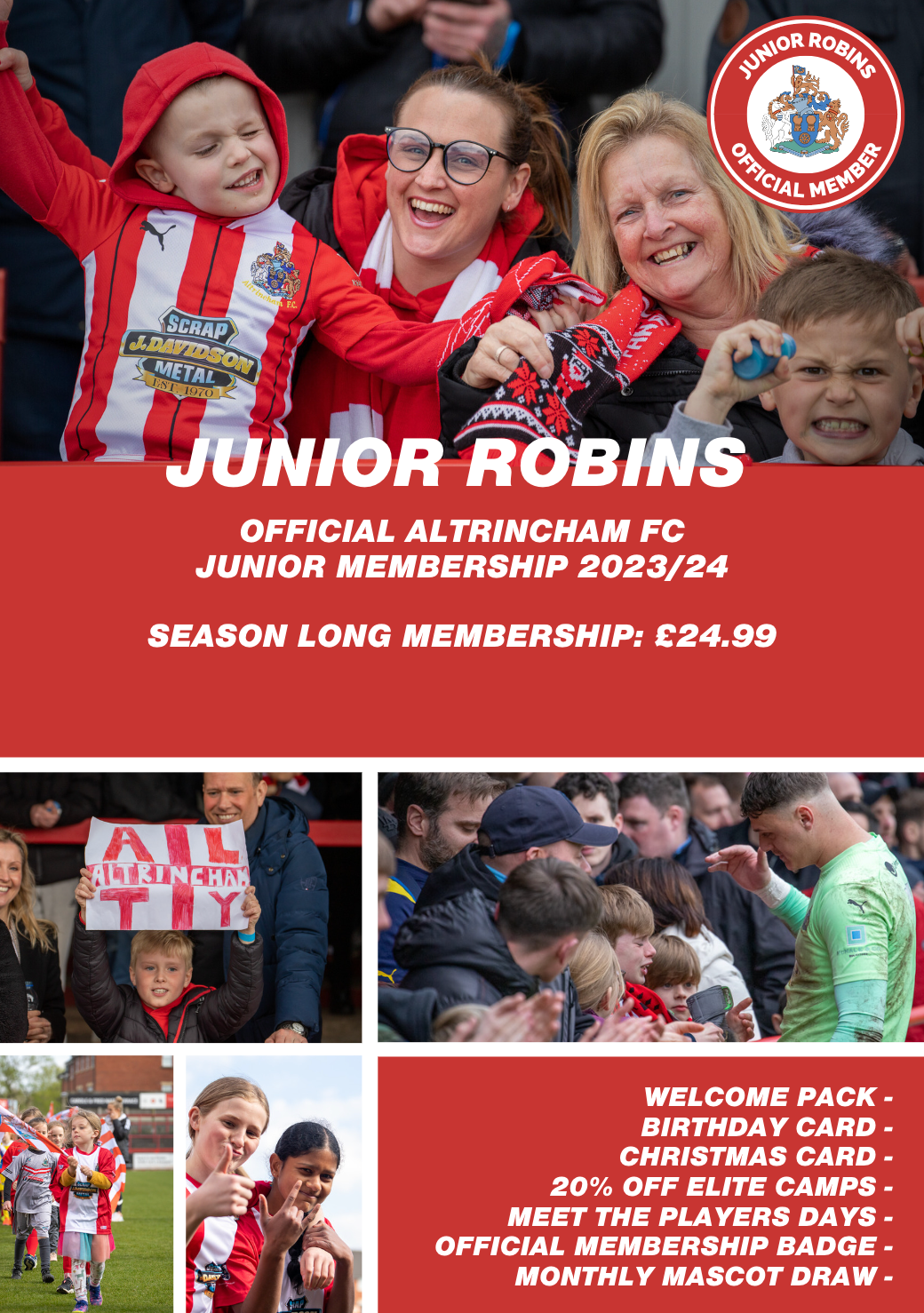 Junior Robins Membership 2024/25 Altrincham FC