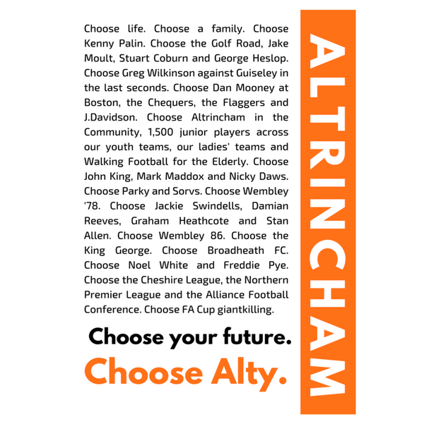 Choose Altrincham - A3 Framed Print
