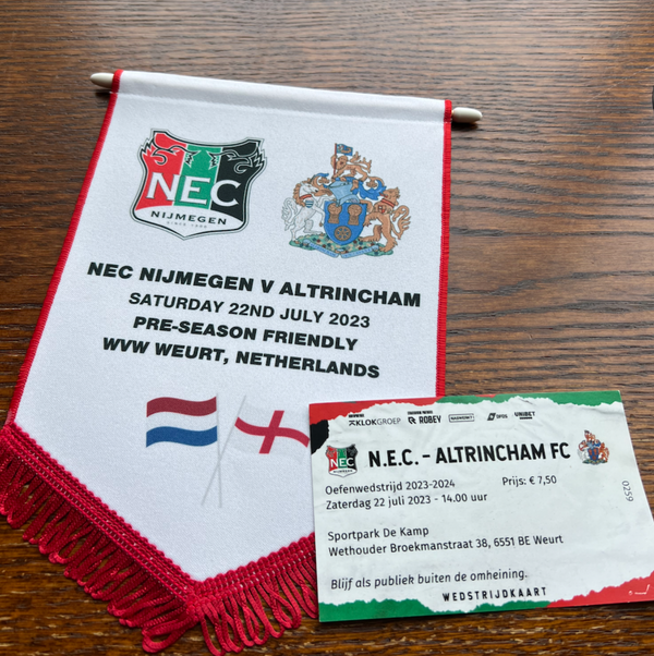 Limited Edition NEC Nijmegen v Altrincham Commemorative Pennant